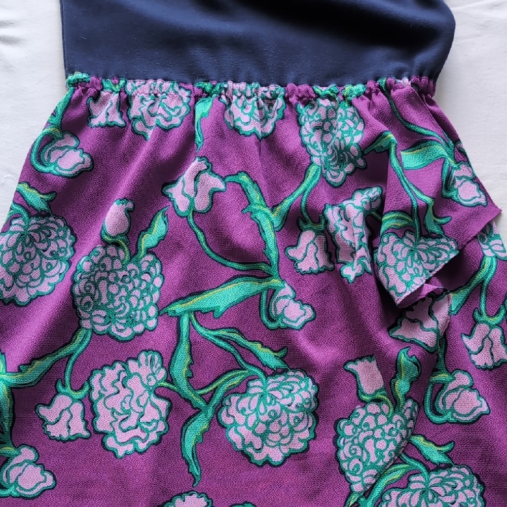 Lilly Pulitzer Floral Dress in Navy and Purple - Picture 7 of 7